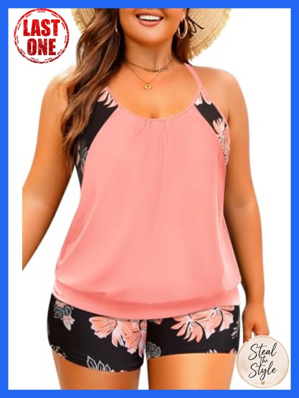 Plus Size Tankini Swimsuits with Tummy Control Boy Shorts